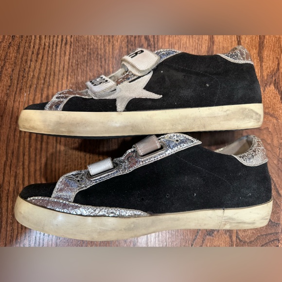 Golden Goose Black and Silver Velcro Sneakers, Sz. 8 (38) - Picture 3 of 11